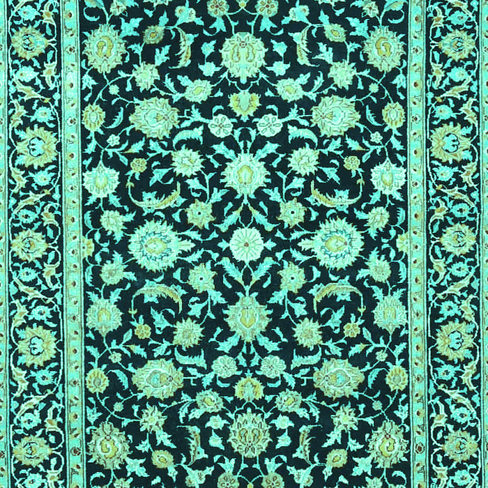 Machine Washable Persian Turquoise Traditional Area Rugs, wshtr4553turq