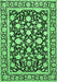 Machine Washable Persian Emerald Green Traditional Area Rugs, wshtr4553emgrn