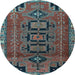 Round Persian Light Blue Traditional Rug, tr4554lblu