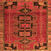 Round Machine Washable Persian Orange Traditional Area Rugs, wshtr4554org