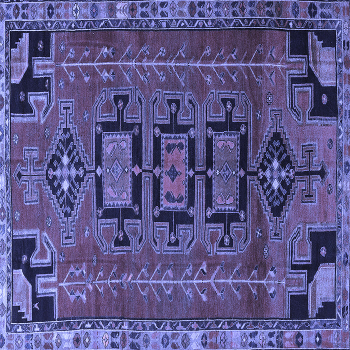 Square Persian Blue Traditional Rug, tr4554blu