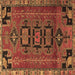 Square Machine Washable Persian Brown Traditional Rug, wshtr4554brn