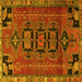 Square Persian Yellow Traditional Rug, tr4554yw