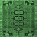 Square Machine Washable Persian Emerald Green Traditional Area Rugs, wshtr4554emgrn