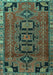 Machine Washable Persian Turquoise Traditional Area Rugs, wshtr4554turq