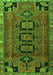 Serging Thickness of Machine Washable Persian Green Traditional Area Rugs, wshtr4554grn