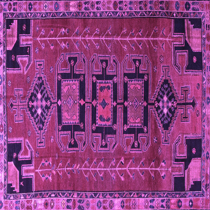 Square Machine Washable Persian Purple Traditional Area Rugs, wshtr4554pur