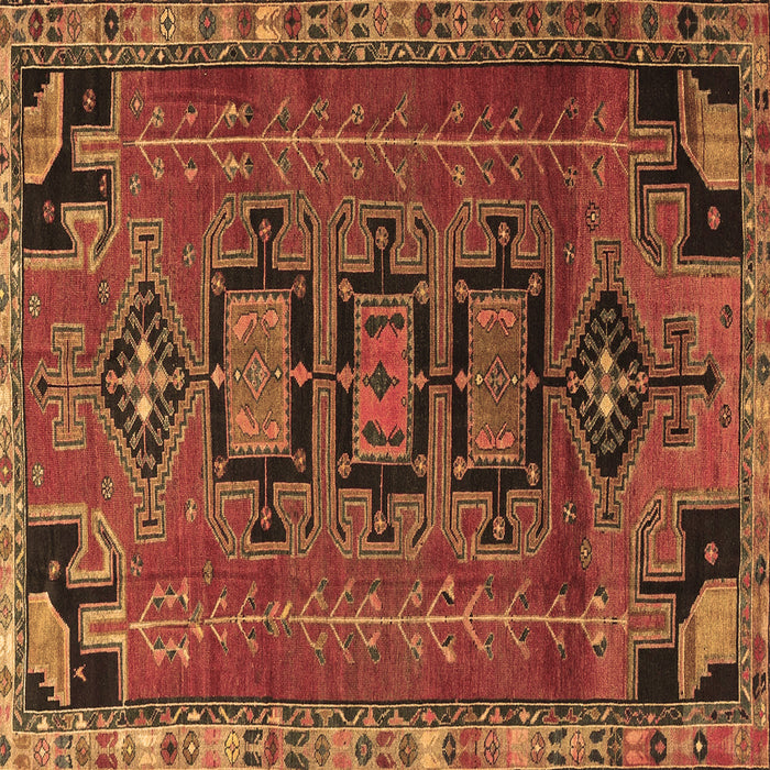 Square Persian Brown Traditional Rug, tr4554brn