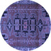 Round Persian Blue Traditional Rug, tr4554blu