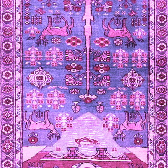 Machine Washable Persian Purple Traditional Area Rugs, wshtr4555pur