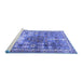 Sideview of Machine Washable Persian Blue Traditional Rug, wshtr4555blu