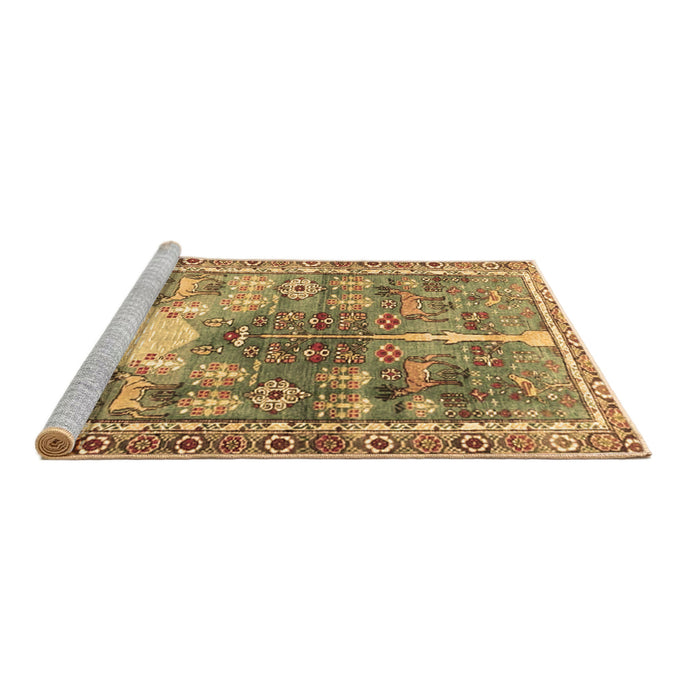 Sideview of Machine Washable Persian Brown Traditional Rug, wshtr4555brn