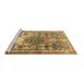 Sideview of Machine Washable Persian Brown Traditional Rug, wshtr4555brn