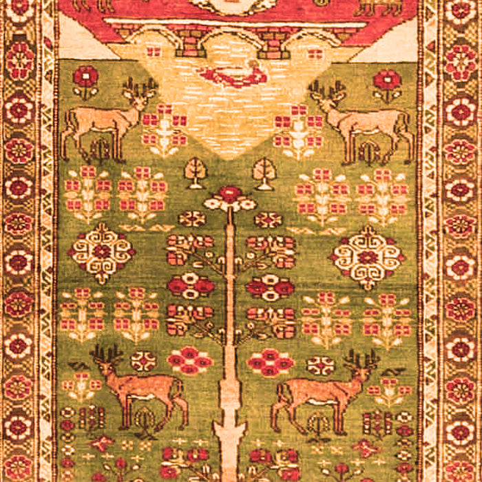 Serging Thickness of Machine Washable Persian Orange Traditional Area Rugs, wshtr4555org