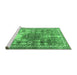 Sideview of Machine Washable Persian Emerald Green Traditional Area Rugs, wshtr4555emgrn