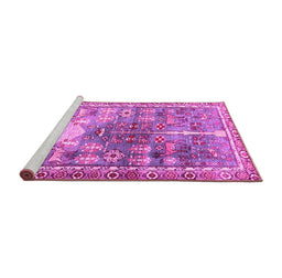 Sideview of Machine Washable Persian Pink Traditional Rug, wshtr4555pnk