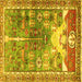 Square Persian Yellow Traditional Rug, tr4555yw