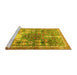 Sideview of Machine Washable Persian Yellow Traditional Rug, wshtr4555yw