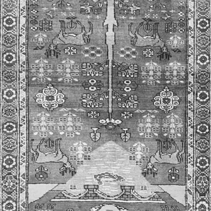 Serging Thickness of Machine Washable Persian Gray Traditional Rug, wshtr4555gry