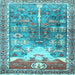 Square Machine Washable Persian Light Blue Traditional Rug, wshtr4555lblu