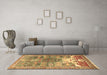 Machine Washable Persian Brown Traditional Rug in a Living Room,, wshtr4555brn