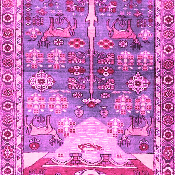 Machine Washable Persian Pink Traditional Rug, wshtr4555pnk