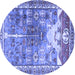 Round Persian Blue Traditional Rug, tr4555blu