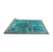 Sideview of Machine Washable Persian Light Blue Traditional Rug, wshtr4555lblu