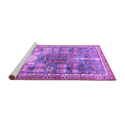 Sideview of Machine Washable Persian Purple Traditional Area Rugs, wshtr4555pur