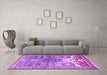 Machine Washable Persian Purple Traditional Area Rugs in a Living Room, wshtr4555pur