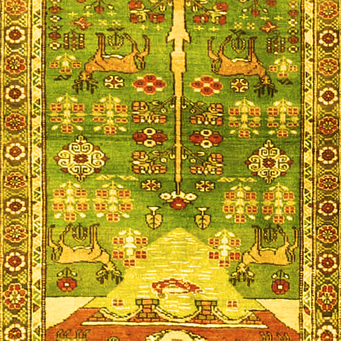 Machine Washable Persian Yellow Traditional Rug, wshtr4555yw