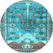 Round Persian Light Blue Traditional Rug, tr4555lblu