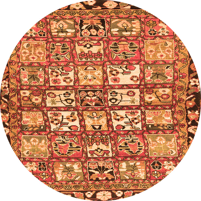 Machine Washable Persian Orange Traditional Area Rugs, wshtr4556org