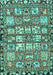 Machine Washable Persian Turquoise Traditional Area Rugs, wshtr4556turq