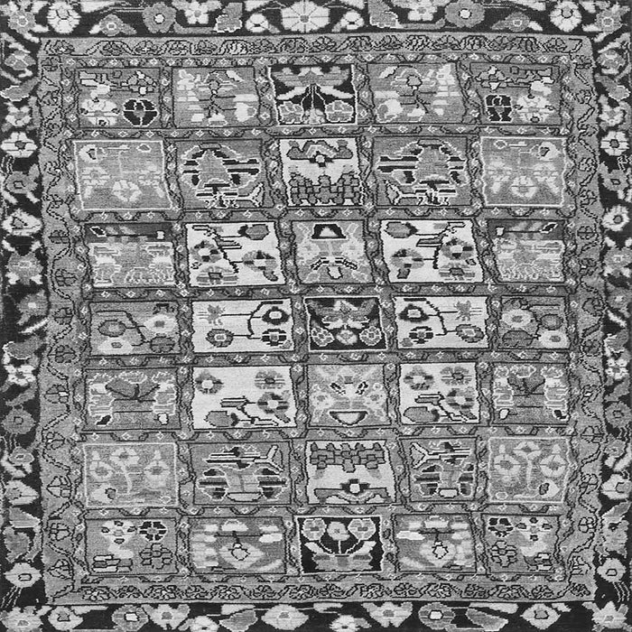 Round Machine Washable Persian Gray Traditional Rug, wshtr4556gry