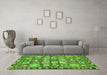 Machine Washable Persian Green Traditional Area Rugs in a Living Room,, wshtr4556grn