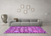 Machine Washable Persian Purple Traditional Area Rugs in a Living Room, wshtr4556pur