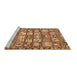 Sideview of Machine Washable Persian Brown Traditional Rug, wshtr4556brn