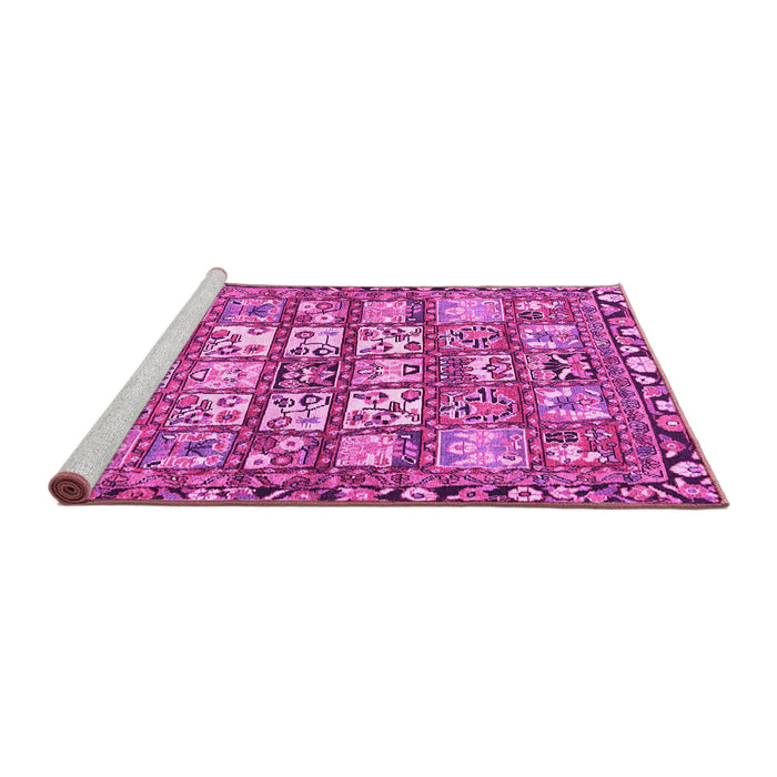 Sideview of Machine Washable Persian Pink Traditional Rug, wshtr4556pnk