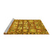 Sideview of Machine Washable Persian Yellow Traditional Rug, wshtr4556yw