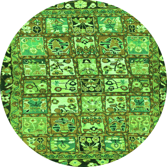 Square Persian Green Traditional Rug, tr4556grn