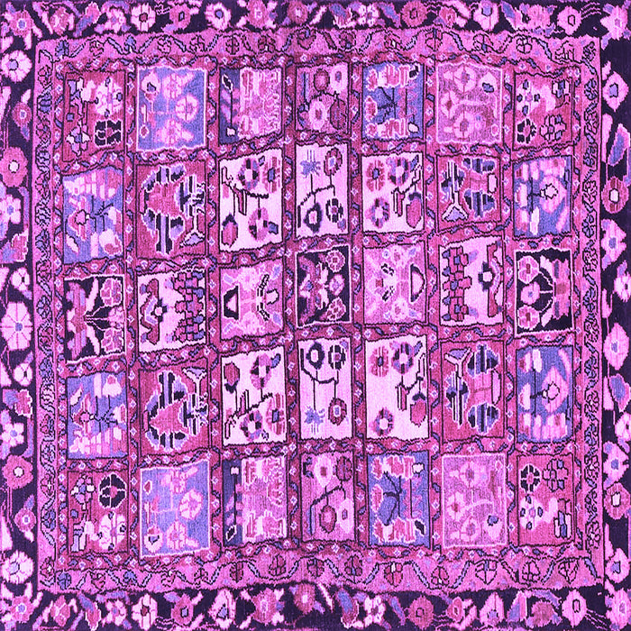 Square Machine Washable Persian Purple Traditional Area Rugs, wshtr4556pur
