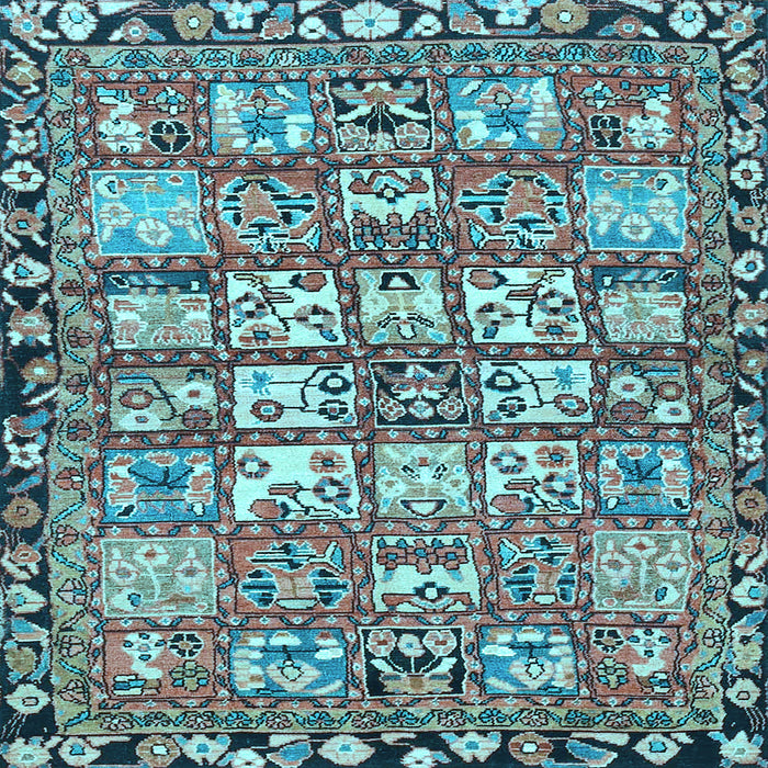 Square Machine Washable Persian Light Blue Traditional Rug, wshtr4556lblu