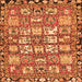 Round Machine Washable Persian Orange Traditional Area Rugs, wshtr4556org