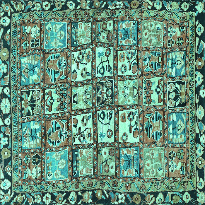 Square Persian Turquoise Traditional Rug, tr4556turq
