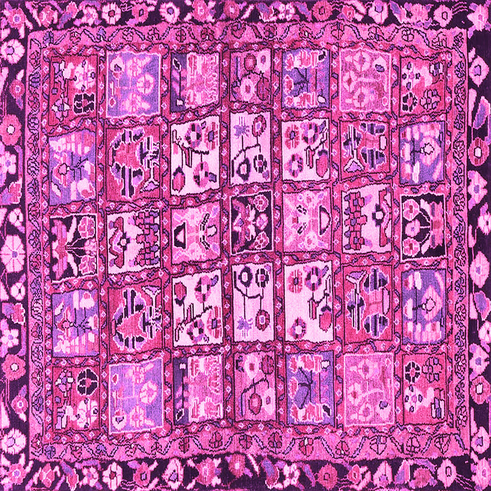Square Machine Washable Persian Pink Traditional Rug, wshtr4556pnk