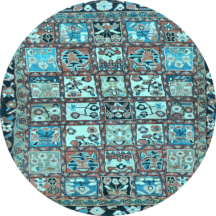 Round Persian Light Blue Traditional Rug, tr4556lblu