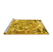 Sideview of Machine Washable Animal Yellow Traditional Rug, wshtr4557yw