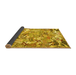 Sideview of Animal Yellow Traditional Rug, tr4557yw
