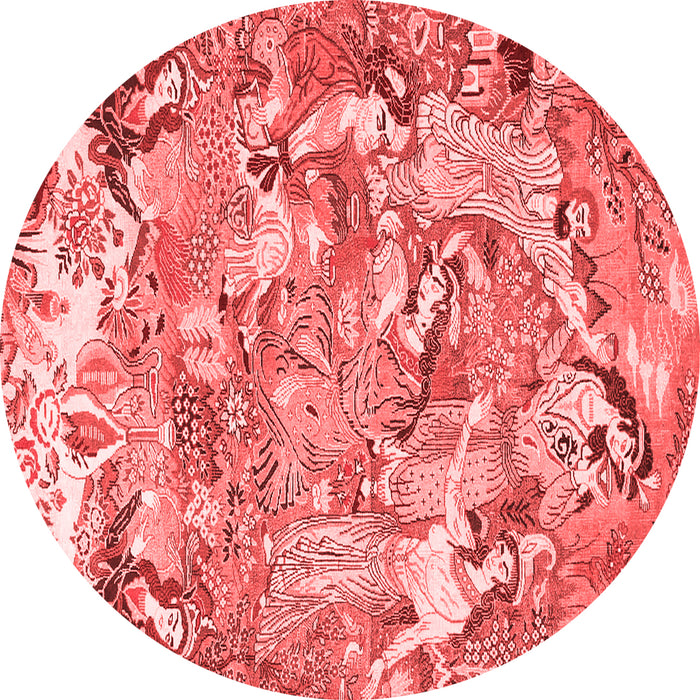 Machine Washable Animal Red Traditional Rug, wshtr4557red